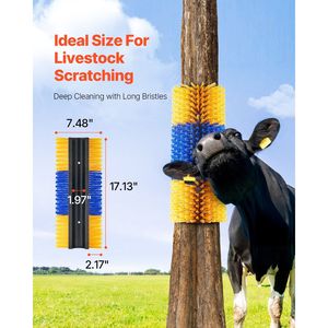 Set di 3 Spazzole per Cavalli e Bovini, 6 Viti, 17.1 X 7.5, per il Grattamento e il Sollievo dal Prurito, Cura e Pulizia del Bestiame - Product Image 2