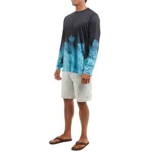 Chemise de chasse pour homme à manches longues, imprimée par sublimation, anti-humidité, dégradé bleu-noir, pour l'été - Product Image 3
