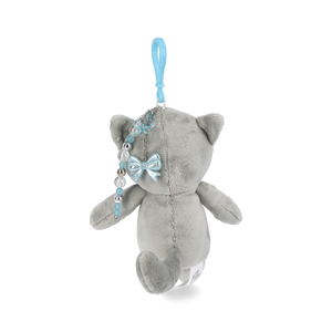 Plush Bear Keychain Black White Checkered Pattern <b>Soft</b> <b>Stuffed</b> <b>Toy</b> 3D Cartoon Shape Cute Pendant Decor - Product Image 6