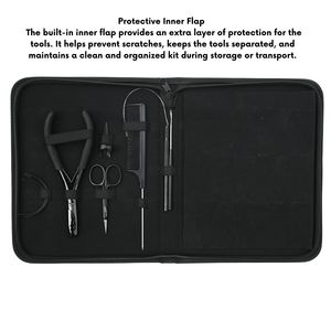 Professional Hair Extension Tools Kit 2 Hole Crimping Plier Hook Loop Tool Tail Comb Needle Mini Scissor Clips Parting Finger - Product Image 5
