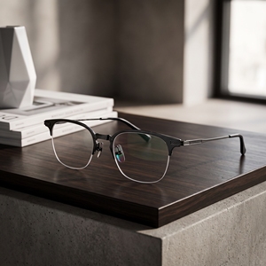 Montures de lunettes photochromiques anti-lumière bleue UV420, rondes, semi-cerclées, en titane léger, titane pur, haute qualité - Product Image 4