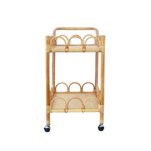 Handmade Eco-friendly Rattan Bar Cart <b>Trolley</b> Mobile Storage Organizer & Kitchen <b>Serving</b> <b>Trolley</b> for Home Bar Living Dining - Product Image 2