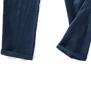 Pantalones Oxford de Algodón Azul Marino para Hombre, Cintura Elástica con Cordón, Joggers Casuales Transpirables de Peso Medio para Primavera - Product Image 3
