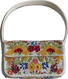 Sac à main perlé avec motif léopard vert, style bohème, pour femme, avec deux sangles, fermeture éclair, grande capacité - Product Image 4