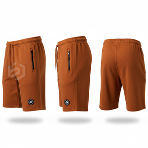 Men's Mid Waist Drawstring <b>Sweat</b> <b>Shorts</b> Solid Color Cotton Bermuda <b>Shorts</b> with Zipper Pockets Casual Wear - Product Image 2