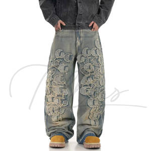 กางเกงยีนส์ทรงหลวมคุณภาพสูงสั่งทำได้ตามต้องการ ขายส่ง แฟชั่นดีไซน์ กางเกงยีนส์ลำลองทรงหลวมสำหรับผู้ชาย - Product Image 3