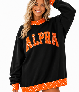Fashion Women's Oversized <b>Mock</b> <b>Neck</b> Sweatshirt Gingham Letter Applique Jolly Embroidery Custom Winter Fleece Pullover <b>Top</b> - Product Image 5