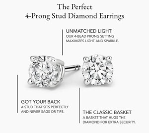 18K White Gold Vintage Round Brilliant Diamond Stud <b>Earrings</b> 4 Prong Setting IGI Certified Wedding Luxury Fine Jewelry - Product Image 5