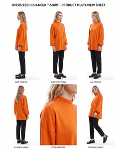 T-shirts décontractés pour femmes, style hip-hop, surdimensionnés, à manches longues, tricotés, col haut, coupe ample, style streetwear, t-shirts pour femmes, à porter au quotidien - Product Image 5