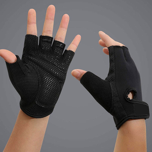 New Arrival Half <b>Finger</b> Fitness Gloves Leather Material Made Breathable Adjustable Wrist <b>Strap</b> Gym and Fitness Gloves - Product Image 3