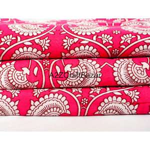 ผ้าทำมือ 100% ผ้าฝ้ายแท้ ลายพิมพ์บล็อกทำมือสำหรับผู้หญิง ดีไซน์สวยงามแบบอินเดีย เสื้อผ้าแฟชั่นและเครื่องประดับที่มีเอกลักษณ์ - Product Image 3