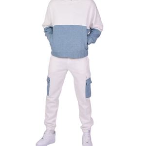 Chándales transpirables y pesados para hombre, sudadera de lavado ácido de algodón, de dos piezas y conjunto de pantalones de chándal Sudadera con capucha, conjuntos para hombre - Product Image 1