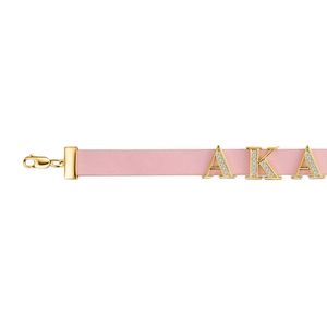 Pink <b>Leather</b> Slide <b>Bracelet</b> with Gold Tone Letter Charm Elegant Fashion Jewelry Accessory for Women Girls Party Gift and Daily - Product Image 2