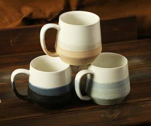 Juego de Tazas de Café de Cerámica Hechas a Mano con Acabado Rústico de Doble Tono y Asa Cómoda para Uso en Casa o Cafetería - Product Image 1