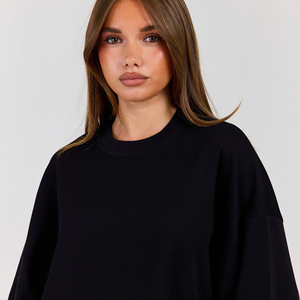 Sweat-shirt ample décontracté en peluche à col rond pour femme, personnalisable en gros, de haute qualité et très populaire - Product Image 3