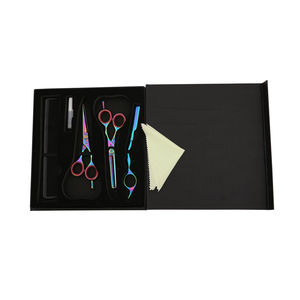 Ciseaux de coiffure professionnels noirs revêtus, ciseaux de coupe et d'éclaircissement, kit de barbier standard - Product Image 2