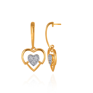 Pendientes Colgantes de Lujo con Forma de Corazón en Oro de 18K con Diamantes Incrustados para Mujer, Joyería Fina de Moda - Product Image 3