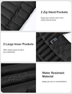 Men's Lightweight Packable Puffer Jacket Waterproof <b>Winter</b> Hood Jacket Custom Packable <b>Quilted</b> Puffer Jacket With Storage Pouch - Product Image 3