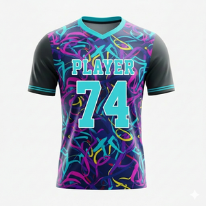 Customized Your Own Design Soccer Wear Top Quality Polyester Made O-Neck Football Jersey Sport Wear Shirt Pullover Soccer Jersey - Product Image 1