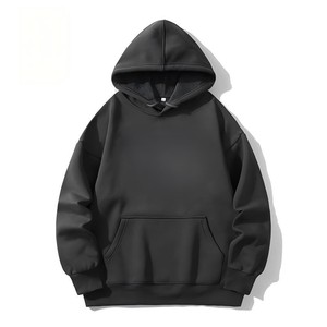 Sudadera con Capucha Extra Grande para Hombre, Color Sólido, Algodón French Terry, Diseño Casual con Bolsillos para Otoño - Product Image 1