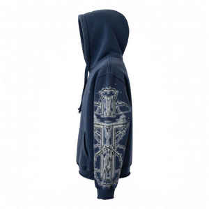 Découvrez le sweat-shirt personnalisé avec logo imprimé Discover-Impex, en coton lourd 100 %, unisexe, respirant et écologique, idéal pour le streetwear. - Product Image 5