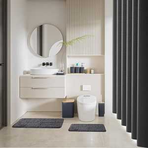 Set da <span class=keywords><strong>Bagno</strong></span> Nero 22 Pezzi con Tenda Doccia, Spazzola WC, Cestino, Dispenser Sapone, Accessori, Porta Bastoncini Cotone e Vassoio - Product Image 4