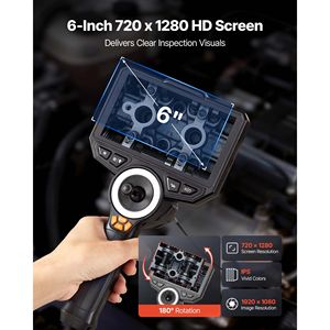 Strumenti per Ispezione Auto, Boroscopio Ultra Sottile da 0,15 Pollici, Telecamera Articolata a 360° con 4 Direzioni, Schermo IPS HD da 6 Pollici e Luce - Product Image 4