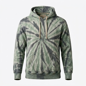 Sudadera con Capucha para Hombre, Color Verde Salvia y Gris, Estilo Tie Dye, Personalizada, Streetwear, Oversize, Unisex, Felpa Suave, OEM, ODM, Ropa al por Mayor - Product Image 1