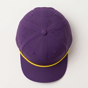 INJAE <b>Purple</b> Perforated Snapback Cap Breathable Mesh Fabric 100% Polyester Adjustable <b>Hat</b> for Sports Outdoor Wear - Product Image 6