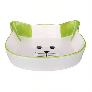 Comedero de Cerámica con Forma de Cara de Gato, Capacidad de 0.25 L, 12 cm de Diámetro, Tazón para Mascotas - Product Image 3