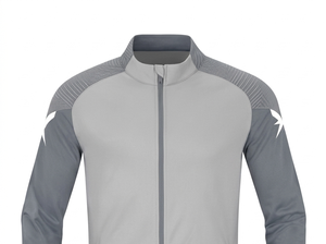 Chaqueta Deportiva Gris para Hombre con Cuello Alto, Cierre de Cremallera, Material de Poliéster Transpirable, para Otoño - Product Image 3