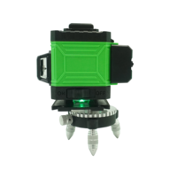 Niveau laser industriel DIY à faisceau vert, auto-nivelant 3D, rotation automatique à 360 degrés, alimenté par batterie au lithium pour la construction