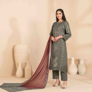 Indian and <b>Pakistani</b> Embroidery Work Three Piece Viscose Saari Salwar Kameez for Women On-<b>Eid</b> Sale <b>Dress</b> - Product Image 1