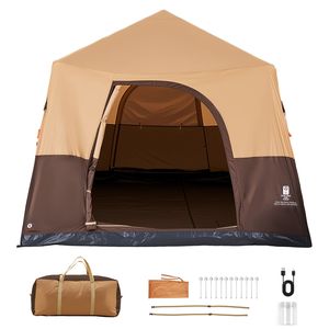 Tenda Gonfiabile per 8 Persone con Pompa Ricaricabile, Tubi d'Aria in TPU, 4 Grandi Finestre a Rete, Tessuto in Cotone, Portatile e Facile da Montare - Product Image 1