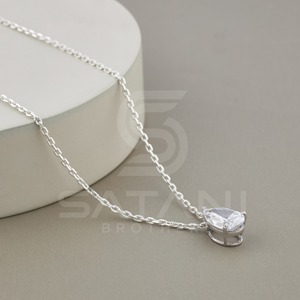 Moissanite Pear Cut Solitaire <b>Pendant</b> Necklace in 18K <b>Solid</b> <b>Gold</b> | Elegant Teardrop Moissanite Diamond <b>Pendant</b> for Women - Product Image 3