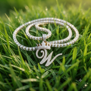 Pendentifs personnalisés tendance Hip Hop avec initiale en lettres glacées et fermoir couronne, en or massif 10K et diamants Moissanite, idée cadeau pour petite amie - Product Image 6