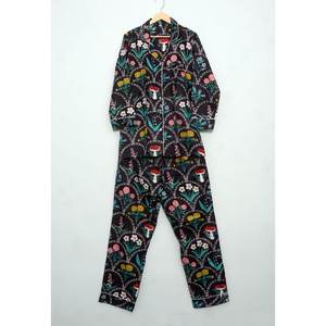 Conjunto de Pijama con Estampado Floral para Mujer, Ropa de Dormir de Algodón, Pantalones de Pijama para Mujer, Camisas de Manga Larga, Pijama Combinado - Product Image 4