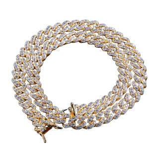 Gold Cuban Link Chain Moissanite Necklace Hip Hop Fashion Jewelry Luxury Unisex Chain NY Style Premium <b>Gift</b> - Product Image 6