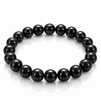 Bracelet en perles de tourmaline noire de haute qualité, 8 mm, pierres précieuses naturelles, cristal de guérison, méditation, Reiki, yoga, extensible, unisexe