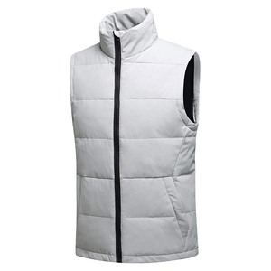 <b>Men's</b> Navy Blue Stand Collar Quilted Puffer <b>Vest</b> Windproof Lightweight Winter Outerwear Sleeveless Zipper Front Casual Style - Product Image 5