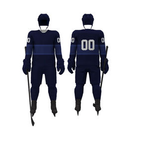 Ensembles d'uniformes de hockey sur glace respirants et anti-rétrécissement, brodés, à manches longues, avec short, anti-humidité et écologiques - Product Image 1