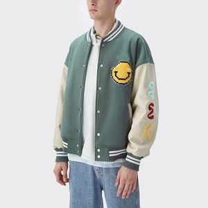 เสื้อแจ็คเก็ตวาร์ซิตี้สำหรับผู้ชาย แบบกำหนดเองได้ สไตล์ Letterman Bomber แนวสตรีทแวร์ พร้อมป้ายปักลาย แฟชั่นเสื้อคลุม - Product Image 5