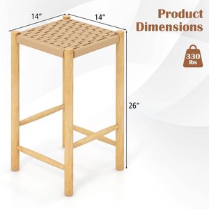 Set of 2 26-Inch <b>Dining</b> Bar <b>Stools</b> for Home or Commercial Use - Product Image 4