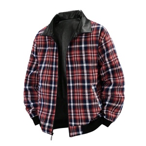 Veste zippée d'hiver à la mode en cuir et polyester réversibles de haute qualité coupe ajustée longue longueur haute tendance - Product Image 2