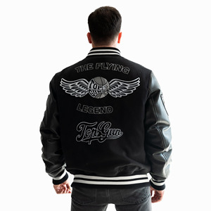 Custom <b>Men's</b> Baseball <b>Varsity</b> <b>Bomber</b> <b>Jacket</b> Autumn Warm Windproof Streetwear Canvas Chenille Patches Embroidered Logo Letter - Product Image 2