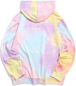 Sweat-shirt à capuche unisexe tie-dye, coupe ample, style décontracté, en molleton bouclette, avec poches, style printemps, pour hommes - Product Image 2