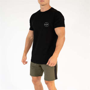 T-shirts pour hommes en coton de haute qualité, design ample, imprimé numérique noir, style streetwear, coton uni - Product Image 2