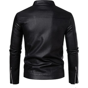 Chaqueta de cuero de primera calidad para hombre, chaqueta de cuero vacuno a la moda, chaqueta bomber de invierno para motociclismo para hombre - Product Image 3