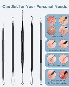 XELTECH SURGICAL Extractor de Puntos Negros y Espinillas de Acero Inoxidable, Herramienta para Eliminar Comedones, Pinzas y Espátulas - Product Image 3