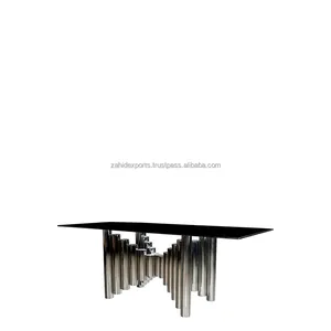 Luxury Handmade Square Dining <b>Table</b> Stainless Steel <b>Legs</b> Modern Eco-Friendly Wedding Decor Living Room Furniture Zahid - Product Image 1